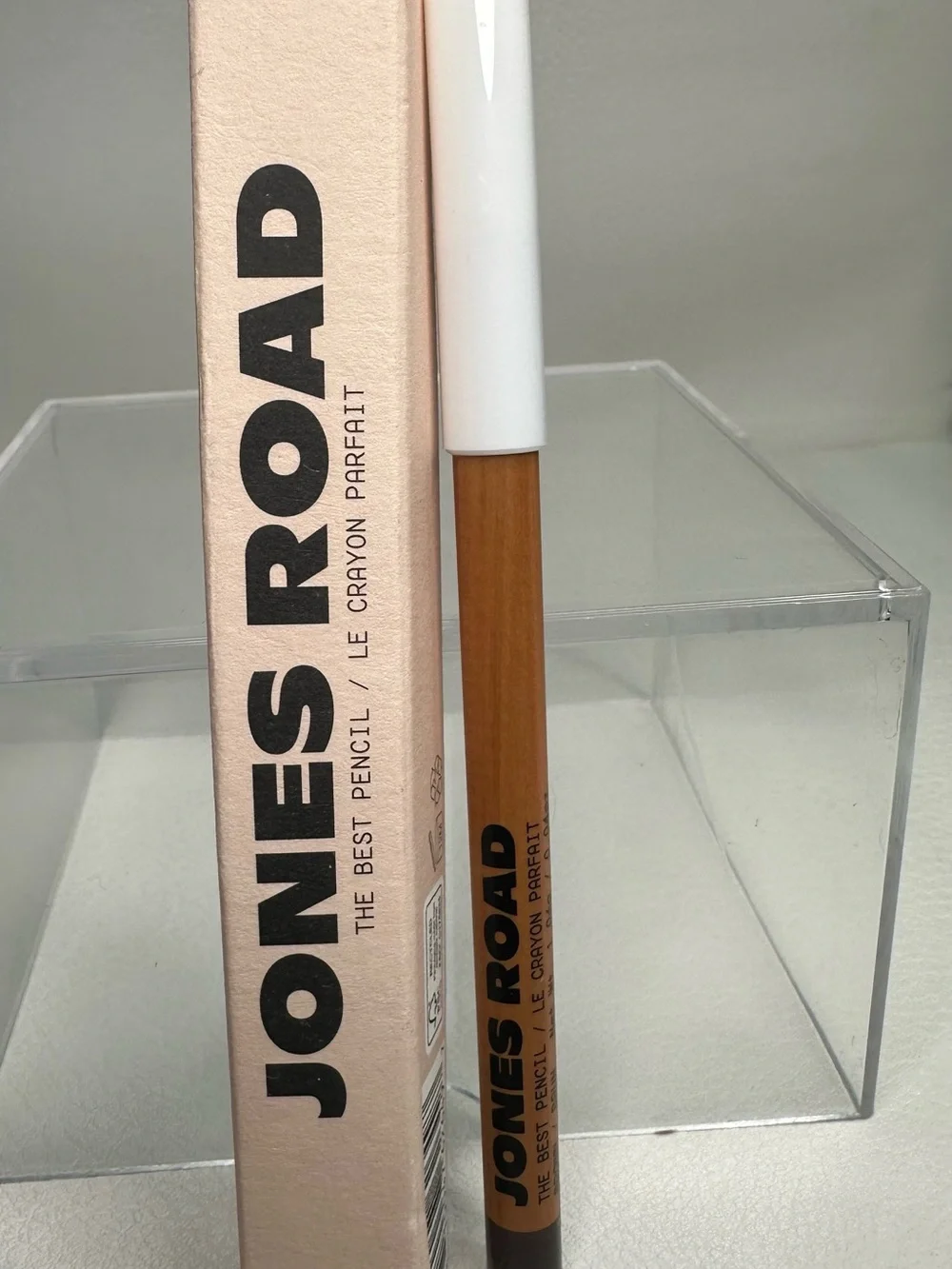 Jones Road Brown and White Pencil Case
